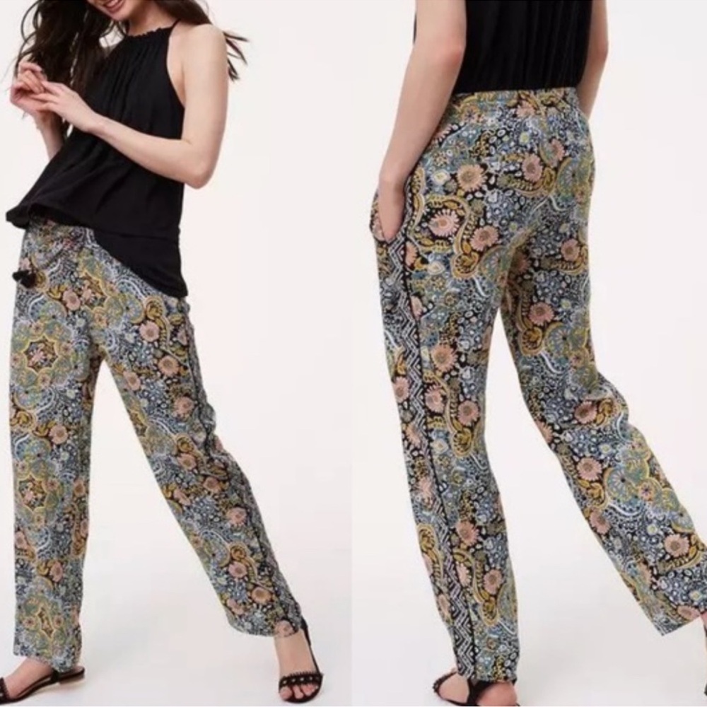 loft tapestry fluid drawstring women’s pants W/pockets Size~Small